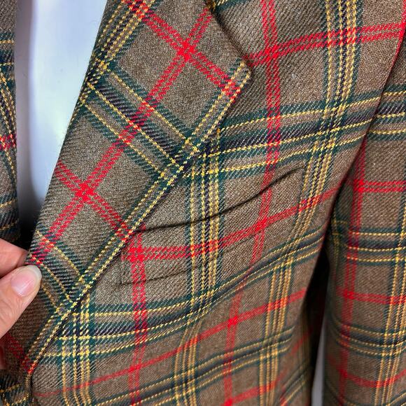 GAP jacket womens small blazer tartan plaid wool preppy academia old money VTG - Picture 12 of 15